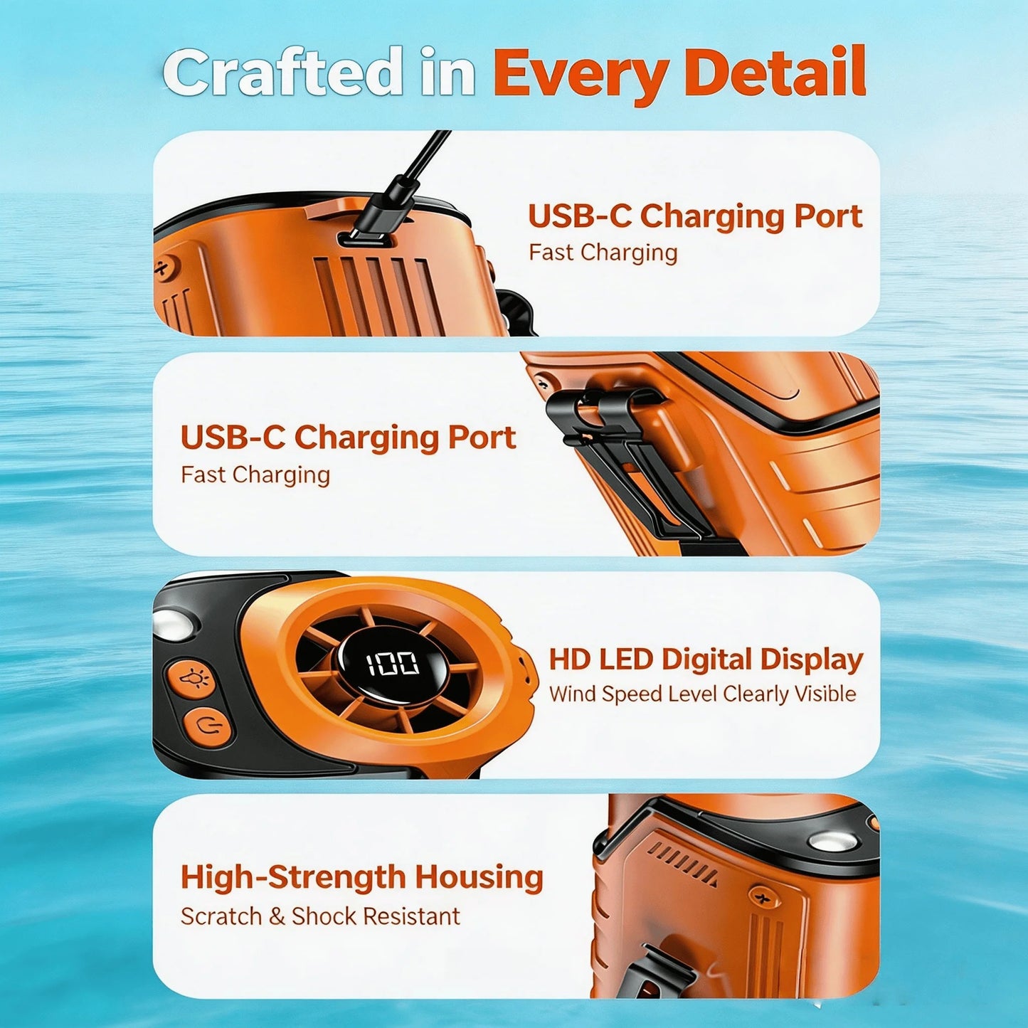2026 3-in1 Waist Fan, Portable Fan, Handheld Fan, Neck Fan, Mini Fan, Desktop Fan, Can Be Used as an Emergency Power Bank, 5000mAh 10H Long Lasting, 100 Speed Adjustable, LED Flashlight & SOS Light, Flashlight, Type-C Recharg